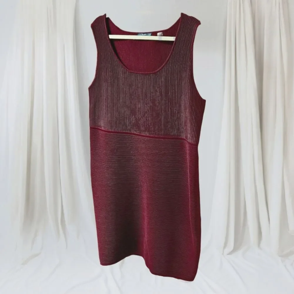TART COLLECTION Plus Size Burgundy Wine Ribbed Sleeveless Bodycon Dress 4X NWT